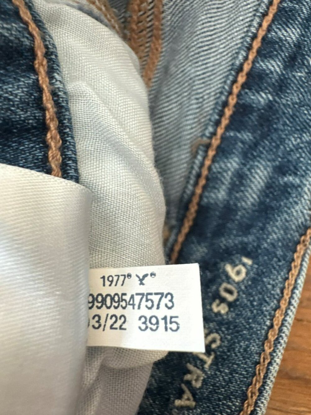 American Eagle 90s Straight Jeans 0 Short Womens Medium Wash Sustainable Retro - Picture 5 of 5